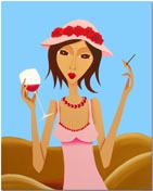 ROTWEIN&nbsp;AM&nbsp;MEER von Anil Kohli - Acryl auf Leinwand 80x100cm